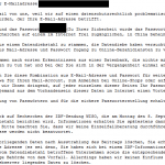 Screenshot der Mail von: wiso-datendiebstahl@wiso.de